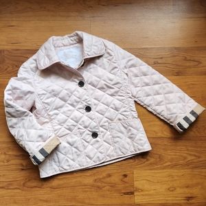 Authentic BURBERRY  girls light pink quilt coat/jacket size 4